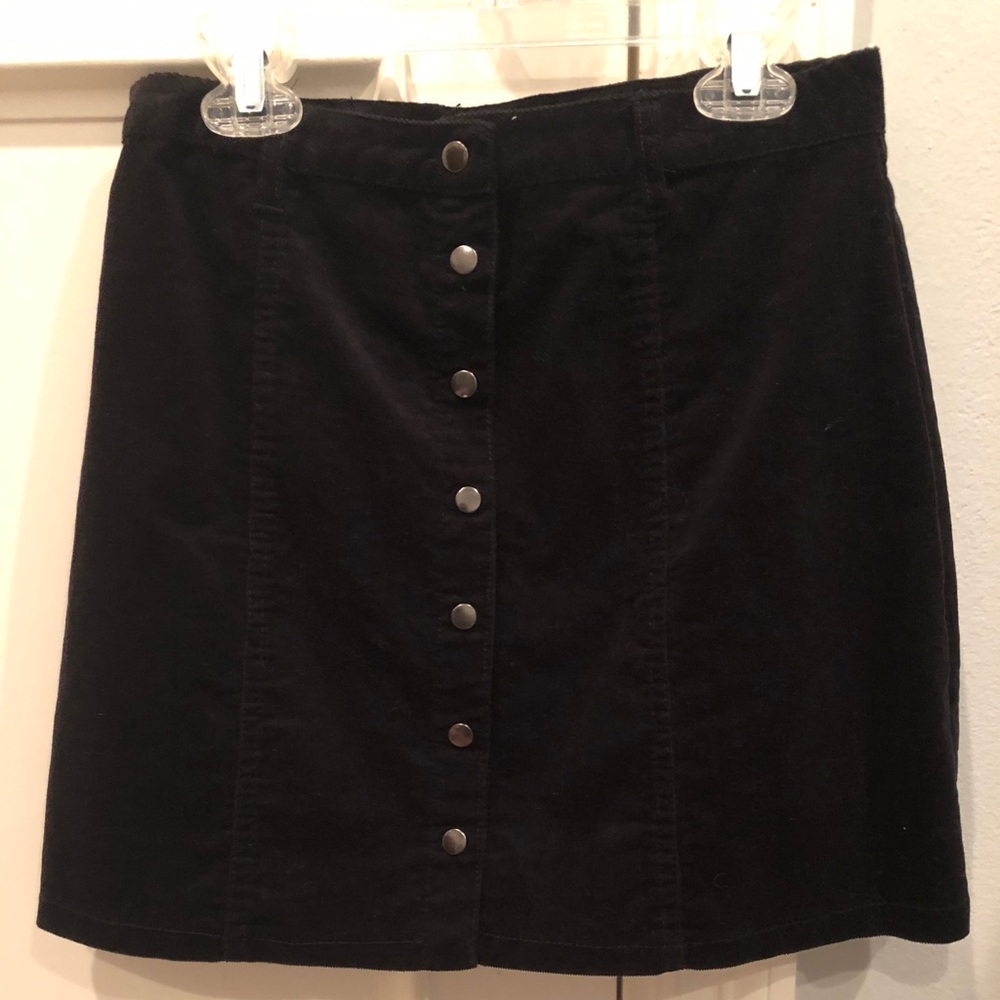 black button up skirt